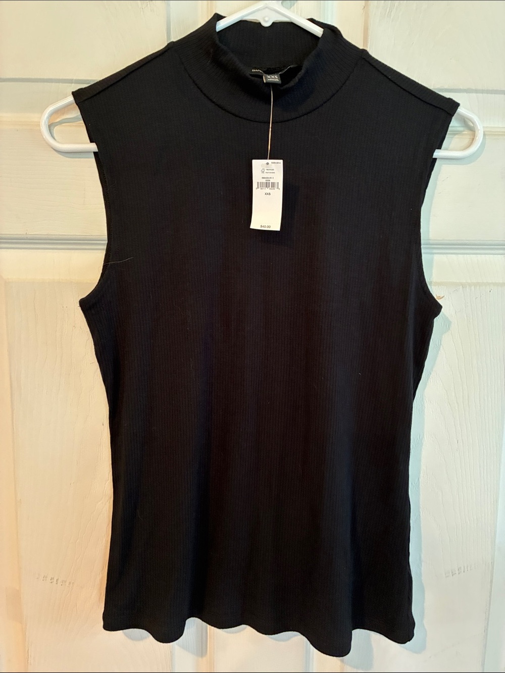 Banana Republic Size XXS Sleeveless Black Mock Neck Top - NWT